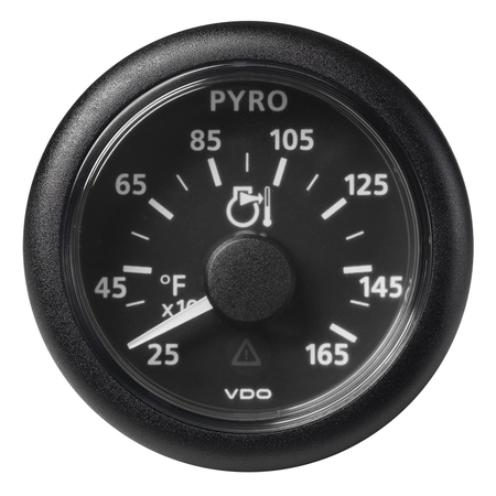 VDO MARINE 2-1/16" Pyrometer-1650 degF/900 degC-8 to 32V-Black Dial A2C59512334